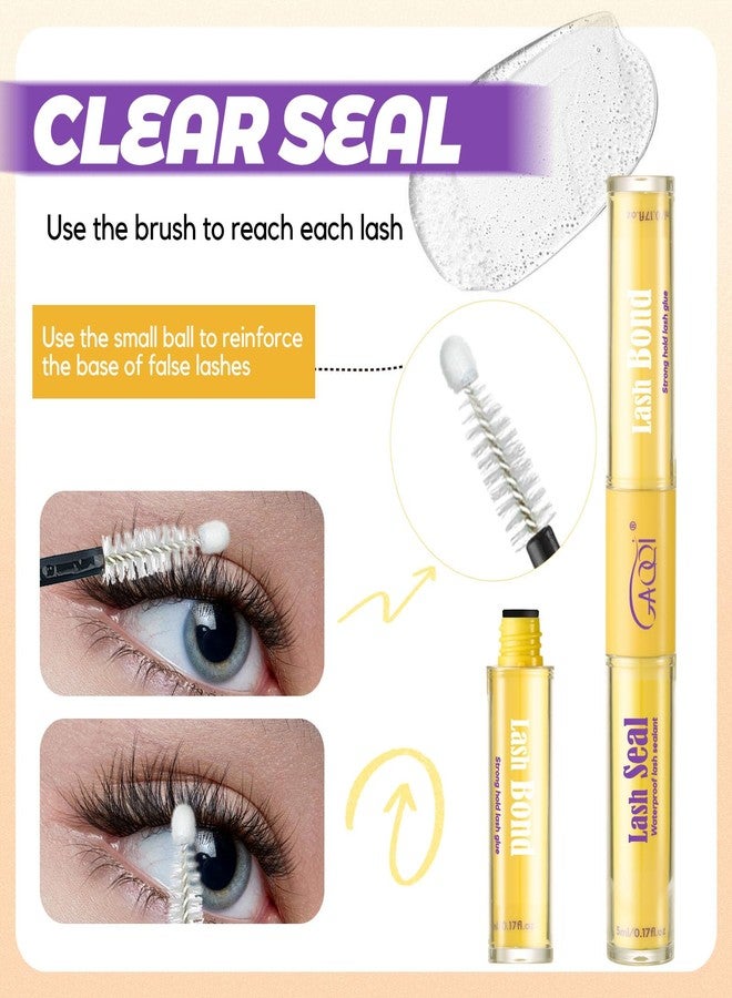 جاكي غراء GAQQI Lash Bond and Seal المقاوم للماء، غراء قوي لتثبيت الرموش يدوم لأكثر من 72 ساعة، غراء رموش أبيض لتركيب الرموش بنفسك، تركيبة لطيفة تدوم طويلاً، 10 مل - Image 4